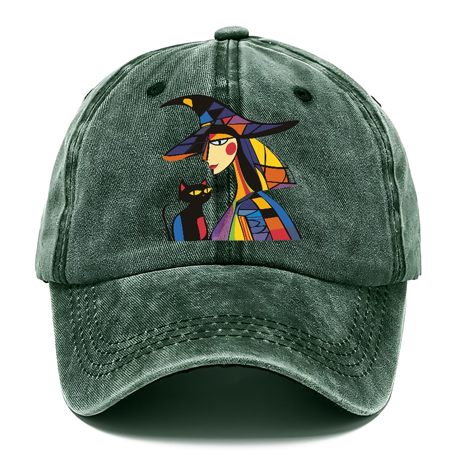 Stylized Witch With Cat Classic Cap