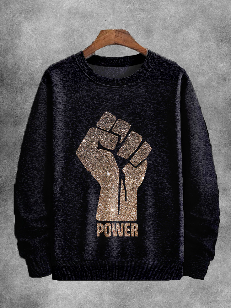 Men's Power Fist Graphic Print Casual Sweatshirt