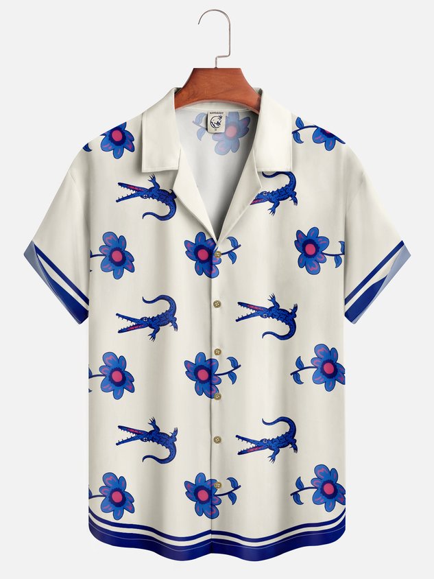 Hardaddy Floral Crocodile Quick Dry Aloha Cabana Shirt