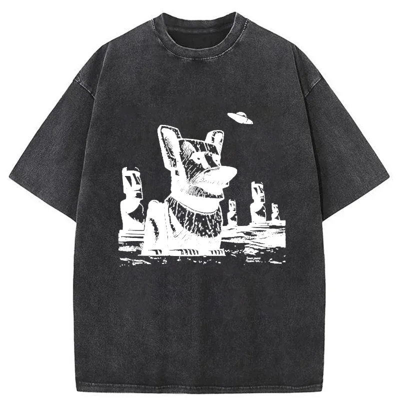 Tokyo-Tiger Funny Corgi Washed T-Shirt