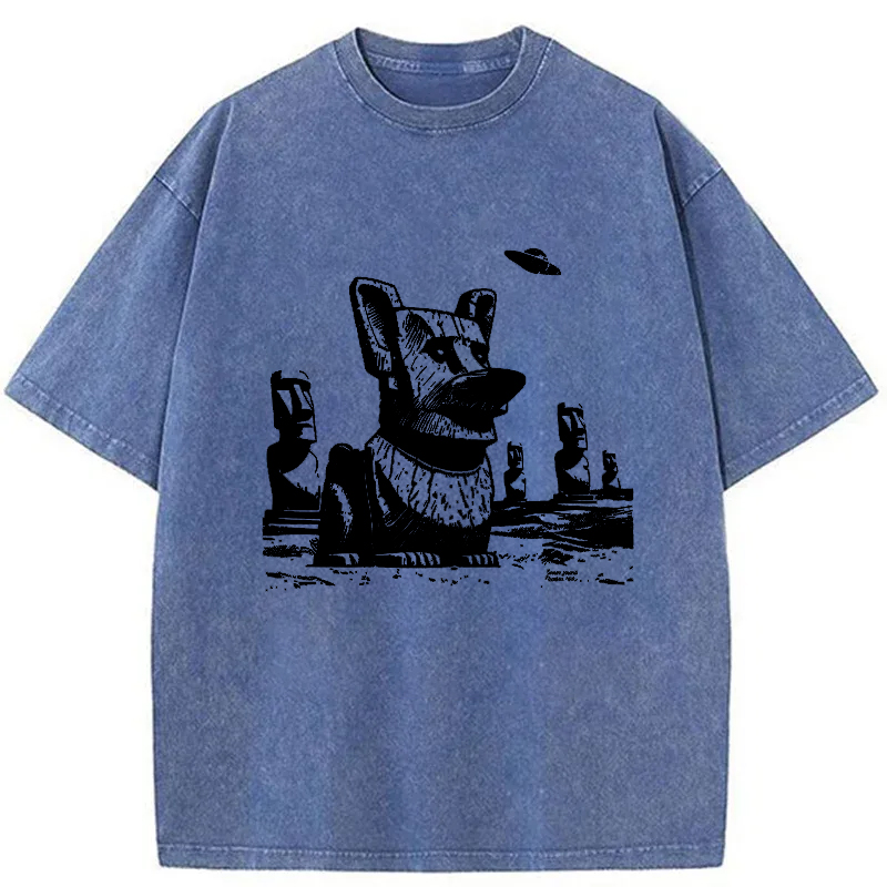 Tokyo-Tiger Funny Corgi Washed T-Shirt