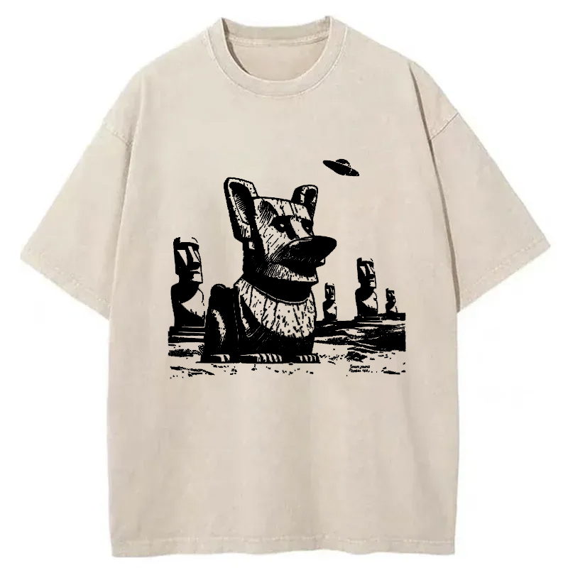 Tokyo-Tiger Funny Corgi Washed T-Shirt