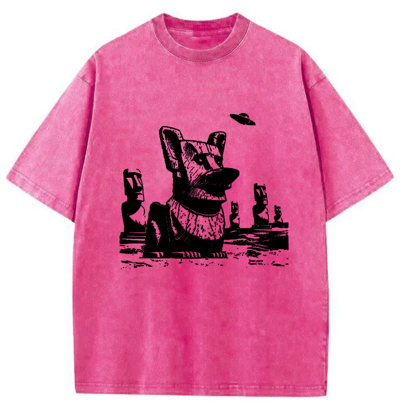 Tokyo-Tiger Funny Corgi Washed T-Shirt