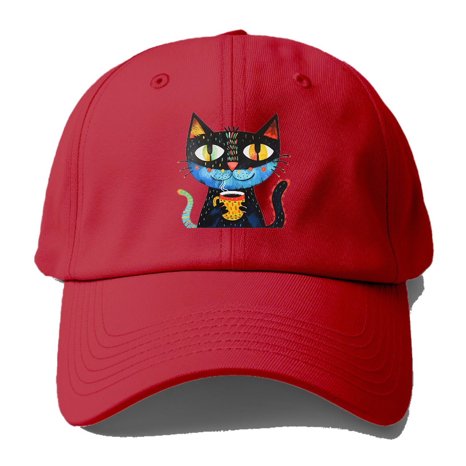 Coffee Cat Vibrant Mornings! Baseball Cap