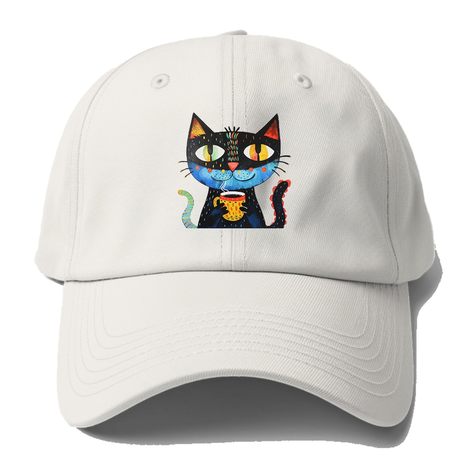 Coffee Cat Vibrant Mornings! Baseball Cap