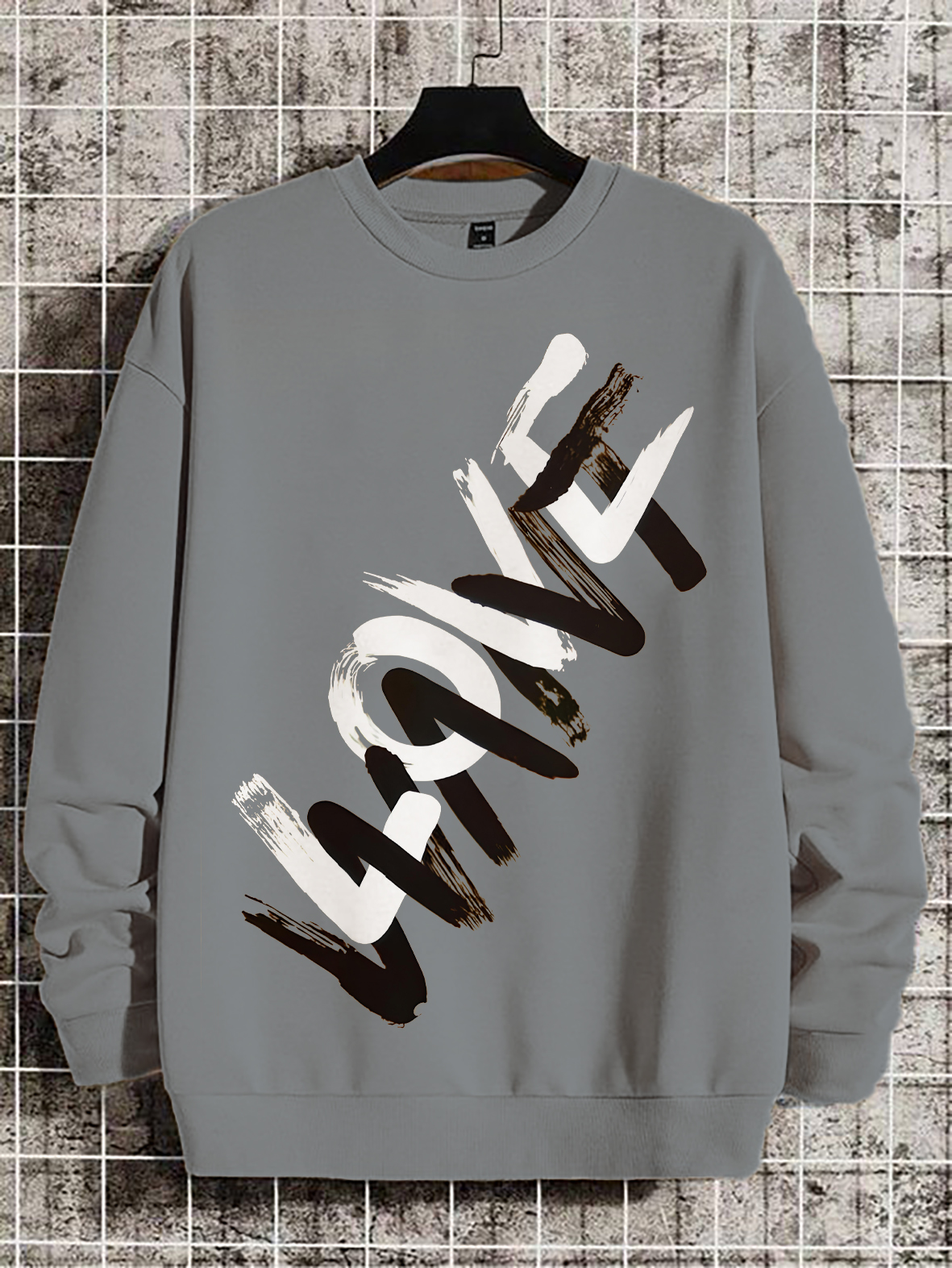 Men's Want Love Art Print Cotton Casual Sweatshirt