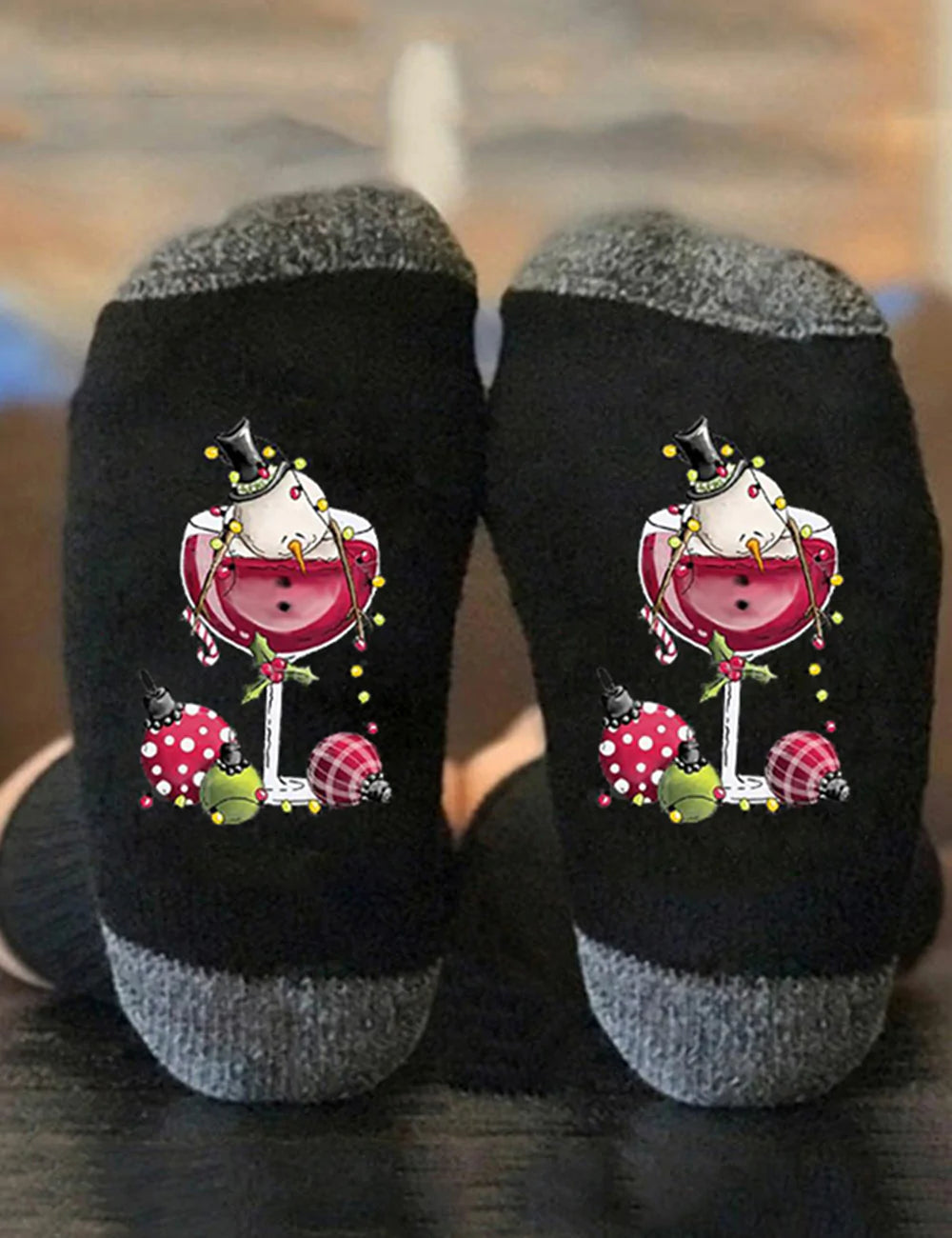 Christmas Snowman Wine Socks
