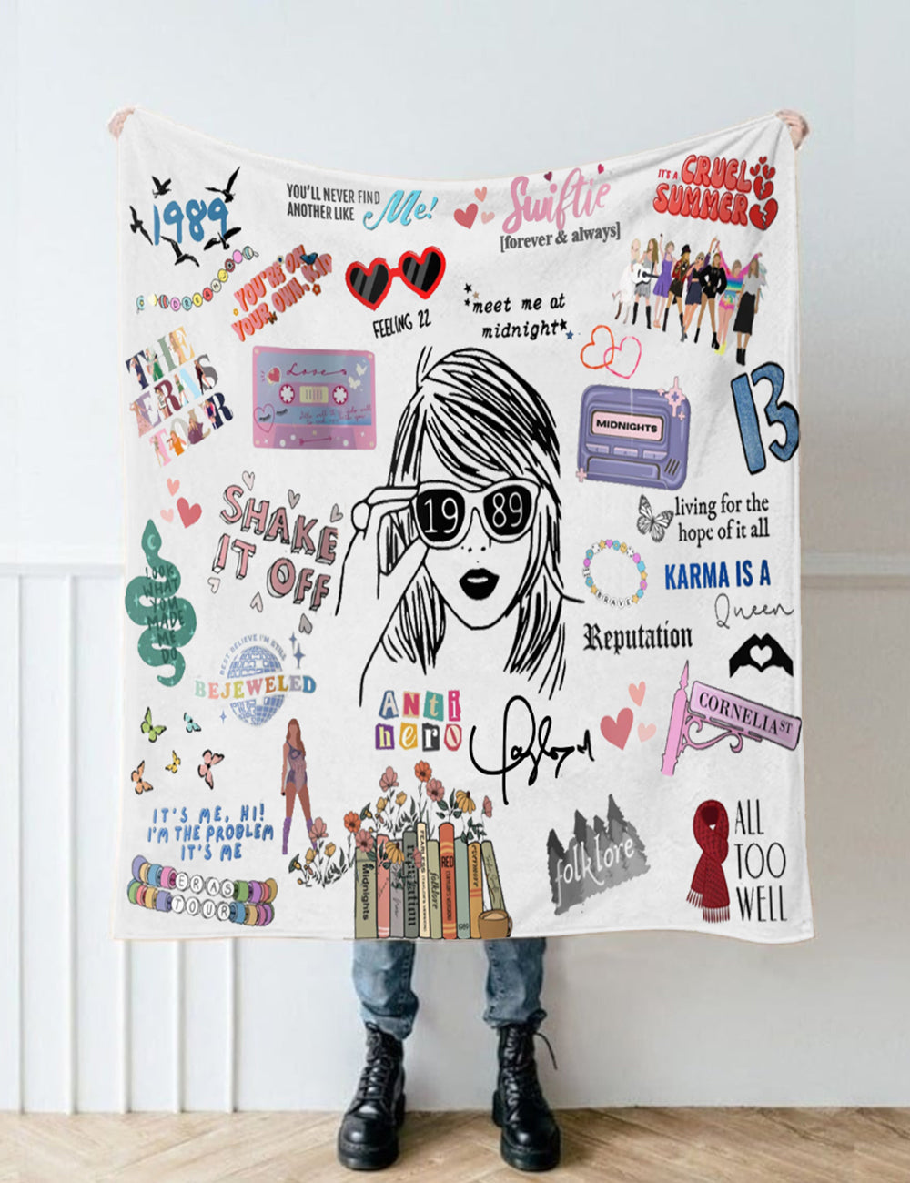 Swiftie White Blanket