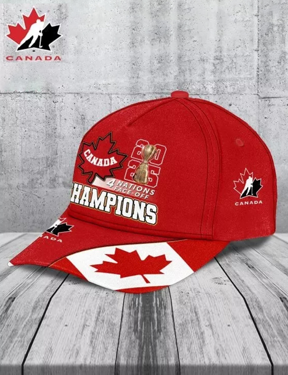 Canada 2025 4 Nations Face-Off Champions Baseball Cap