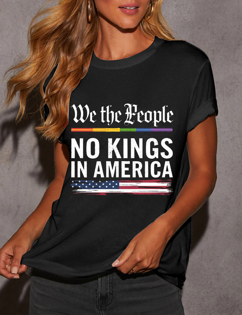 We The People No Kings In America Print T-Shirt