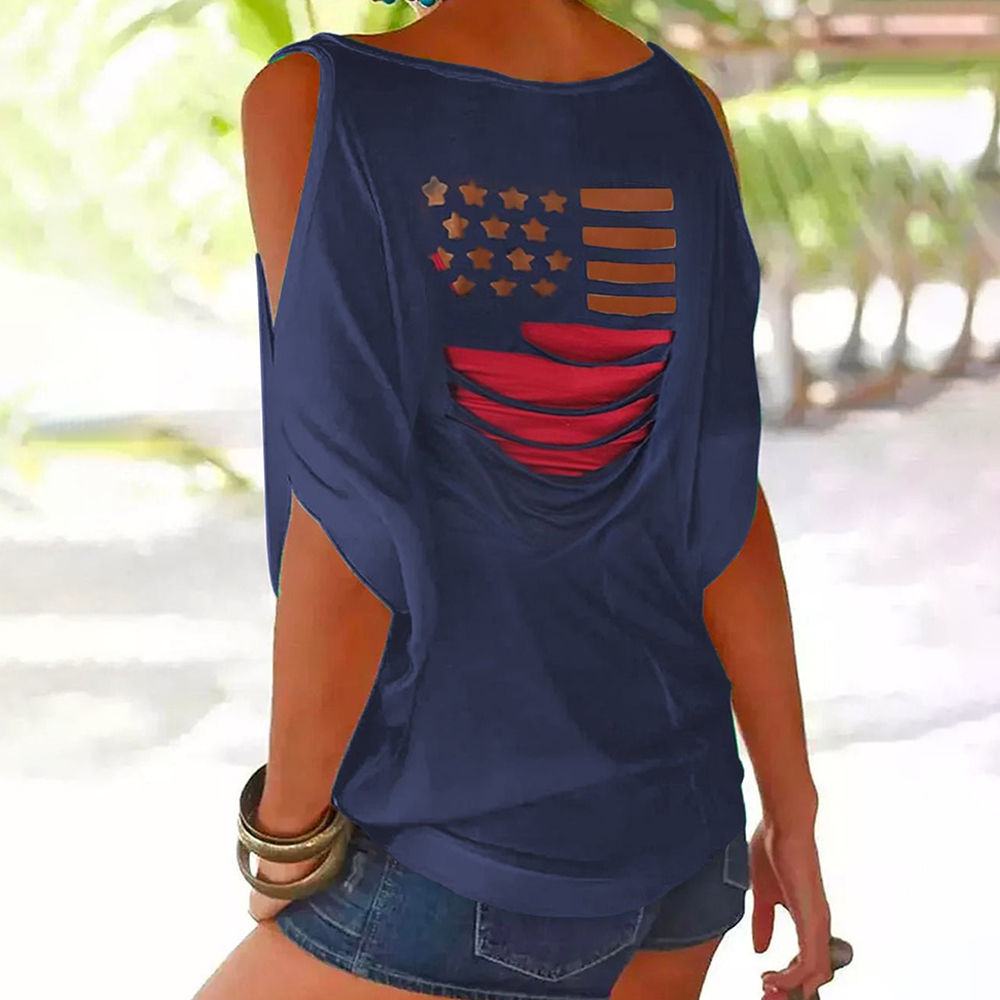 FDT Flower Hollow Print Short Sleeve T-Shirt