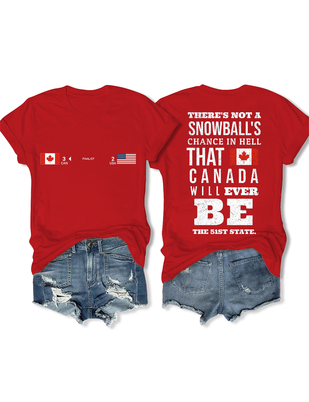 Canada Usa Hockey Game Score T-Shirt