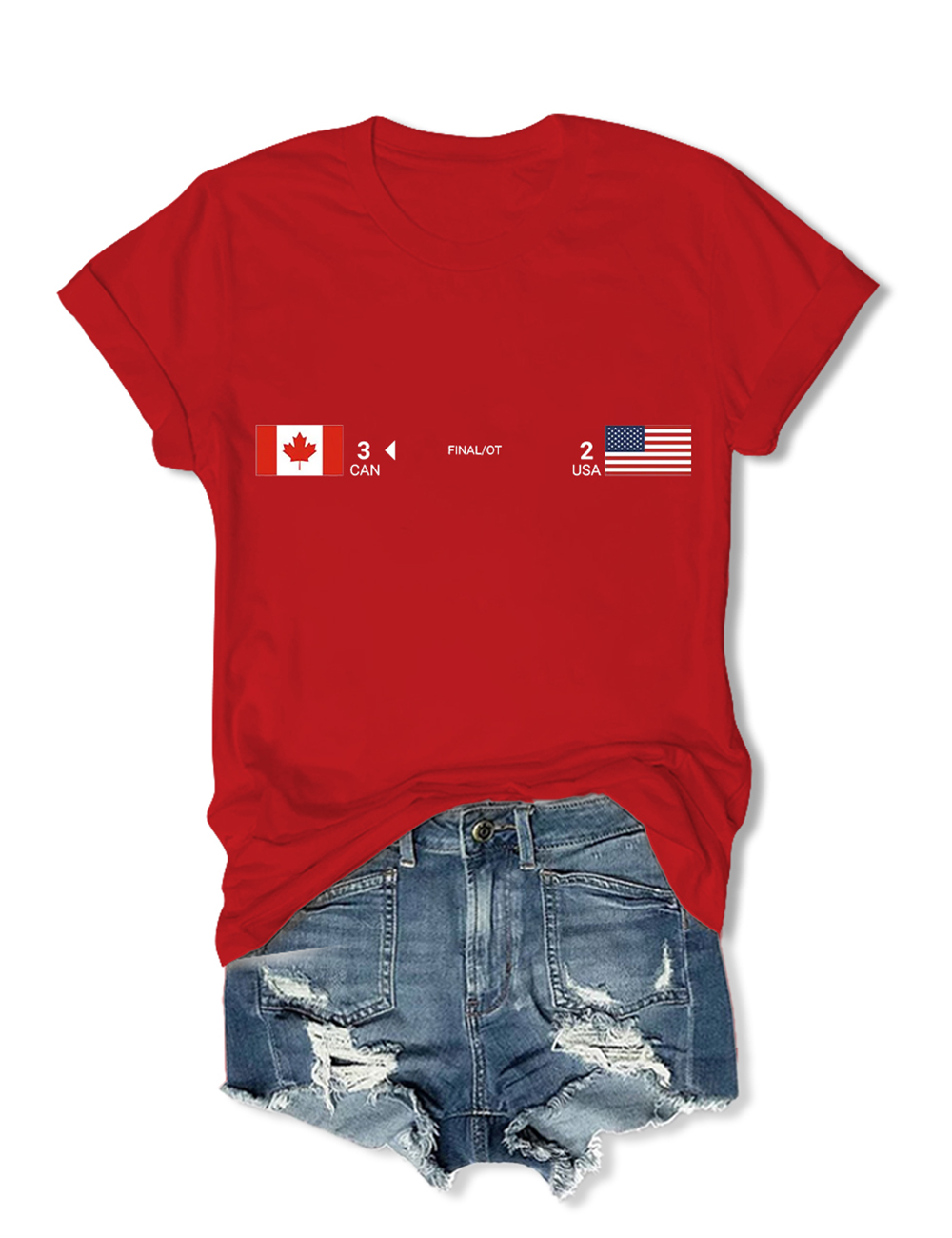 Canada Usa Hockey Game Score T-Shirt