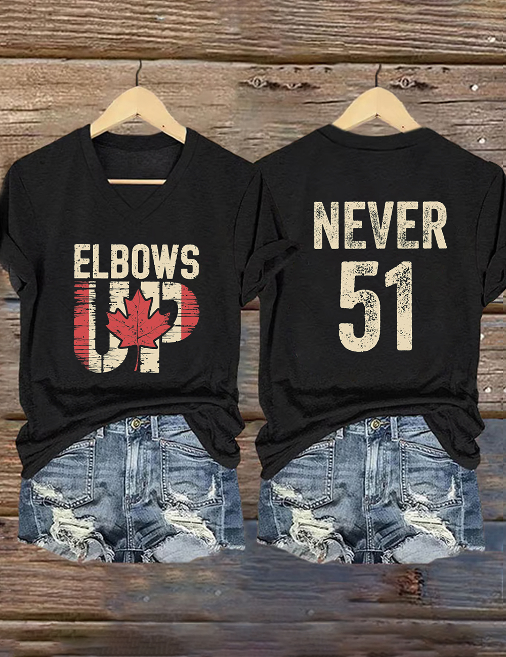 Elbows Up Canada Never 51st T-shirt