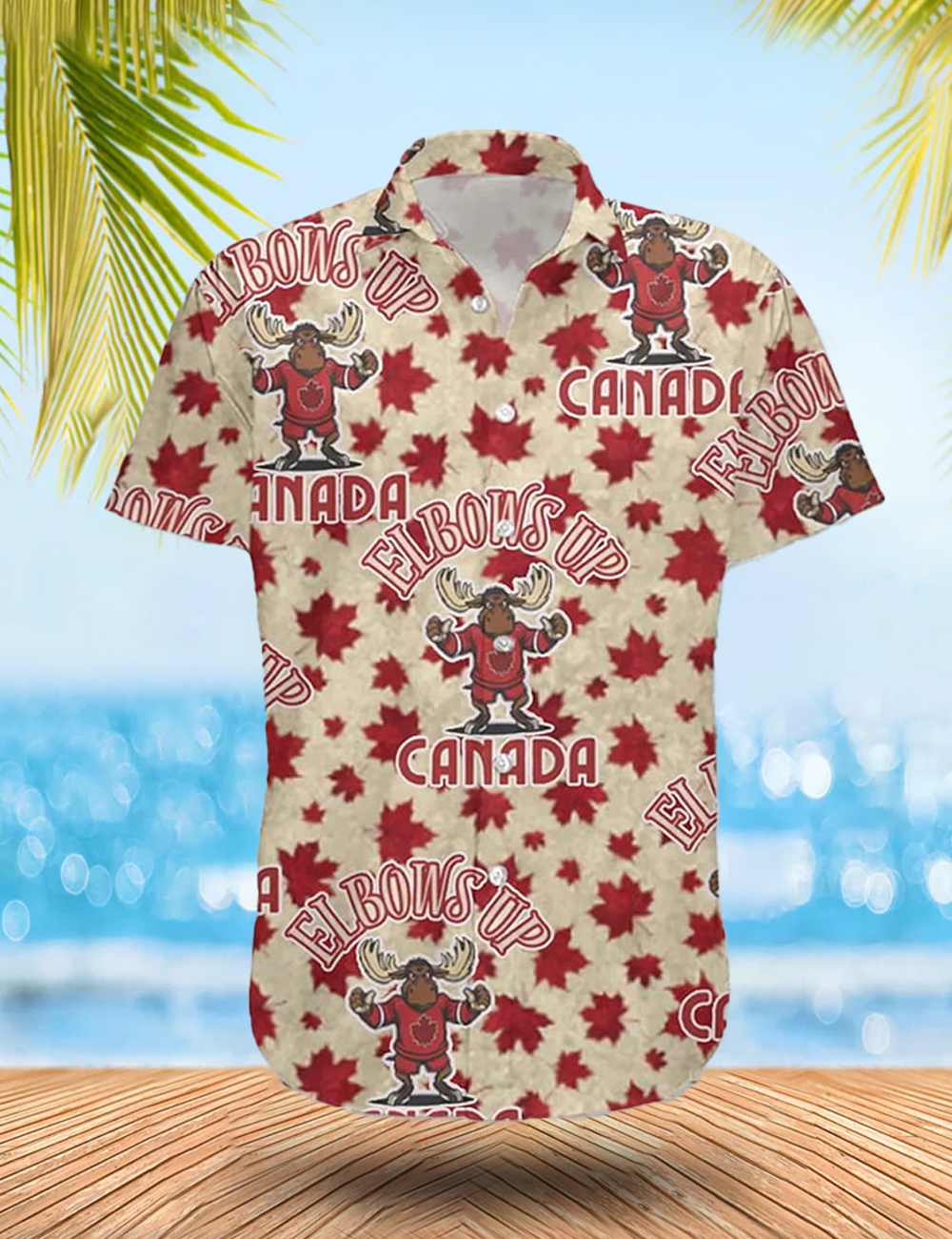 Elbows Up True North Strong And Free Hawaiian Shirt