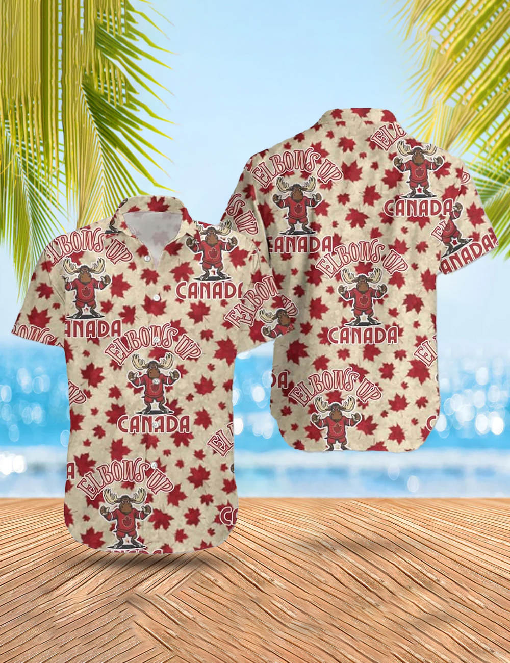 Elbows Up True North Strong And Free Hawaiian Shirt