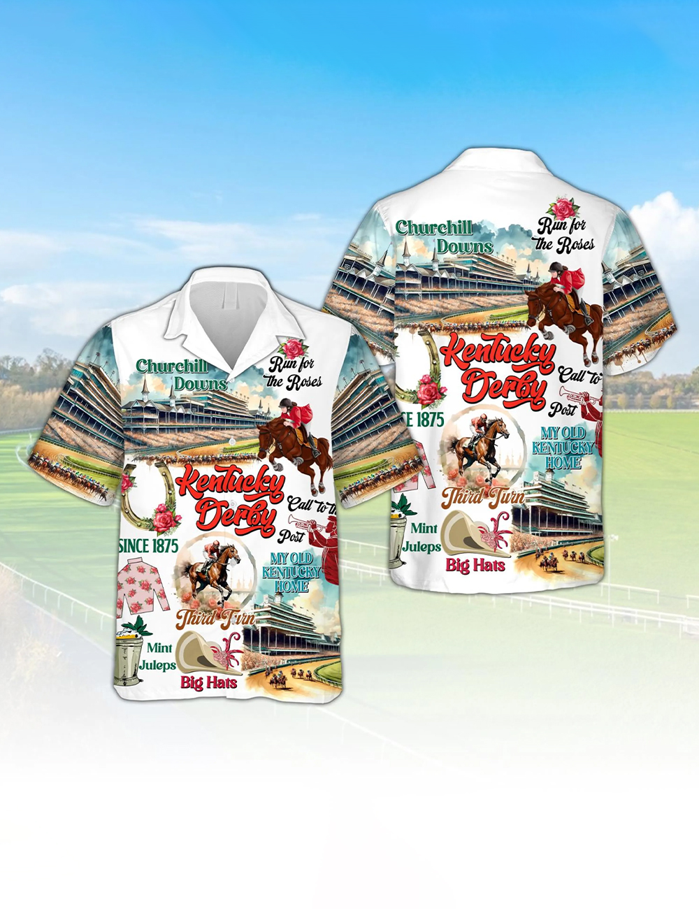 Kentucky Derby 2025 Horse Racing Button Down Hawaiian Shirt