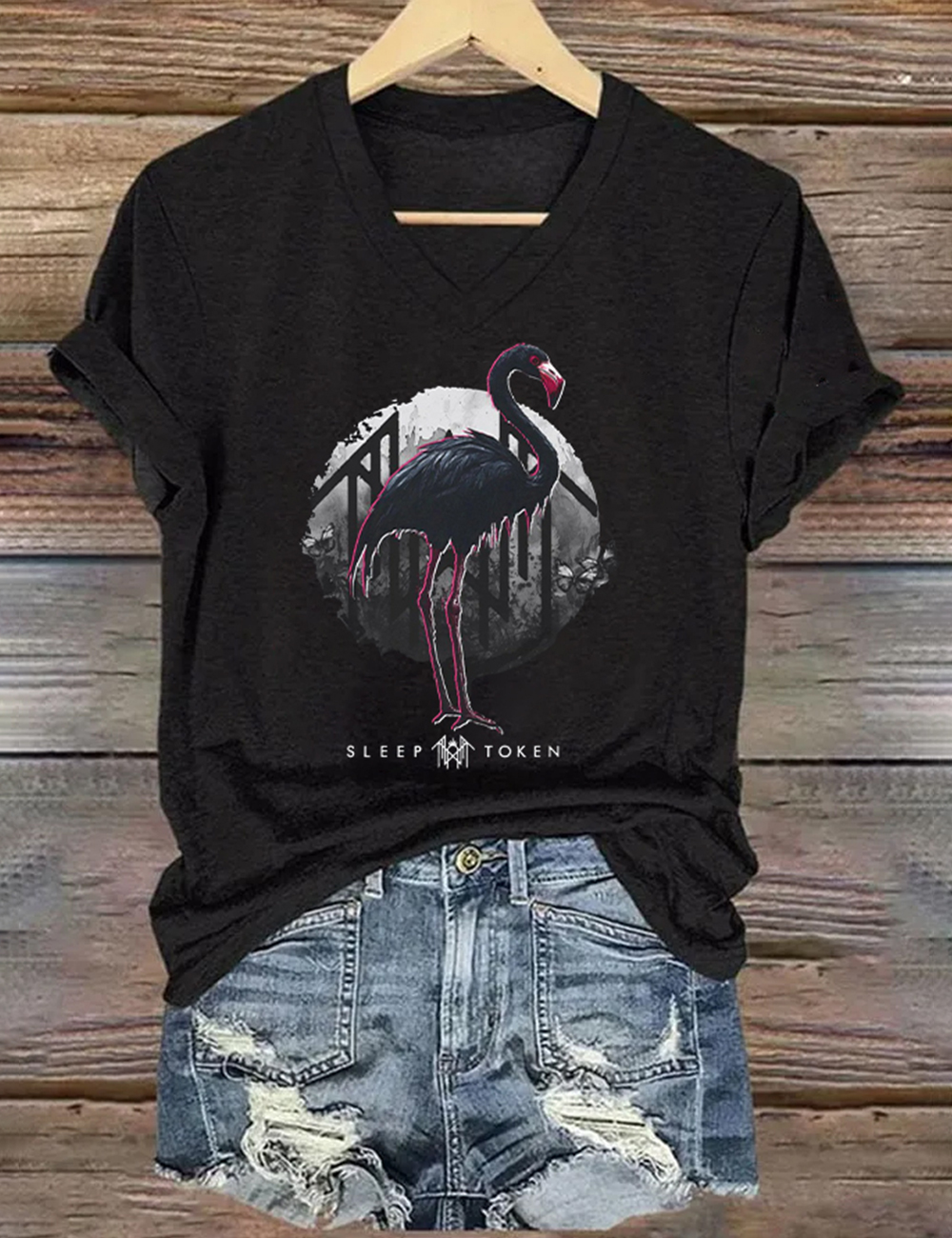 Sleep Token Even In Arcadia Art Flamingo Print T-Shirt