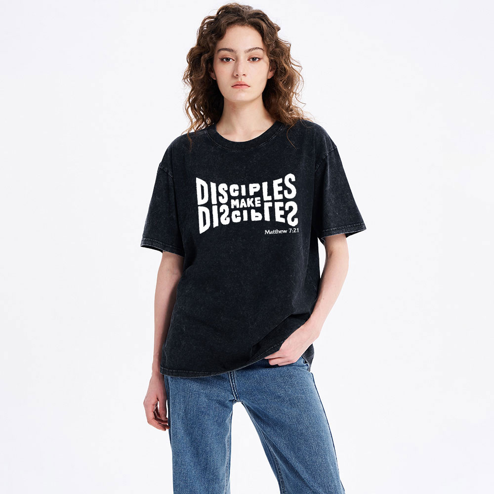 Go And Make Disciples Of All Nations Christian Washed T-Shirt