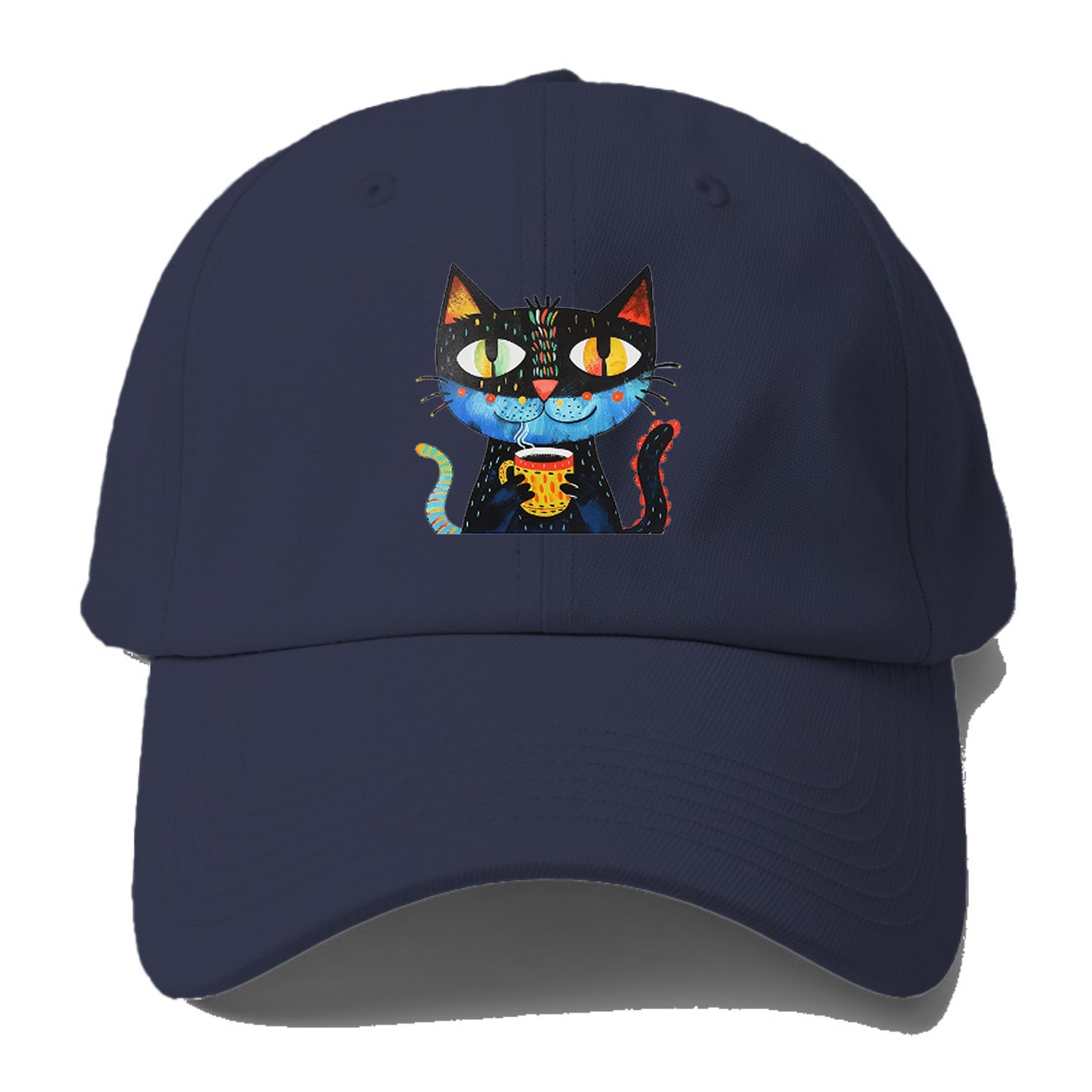 Coffee Cat Vibrant Mornings! Baseball Cap