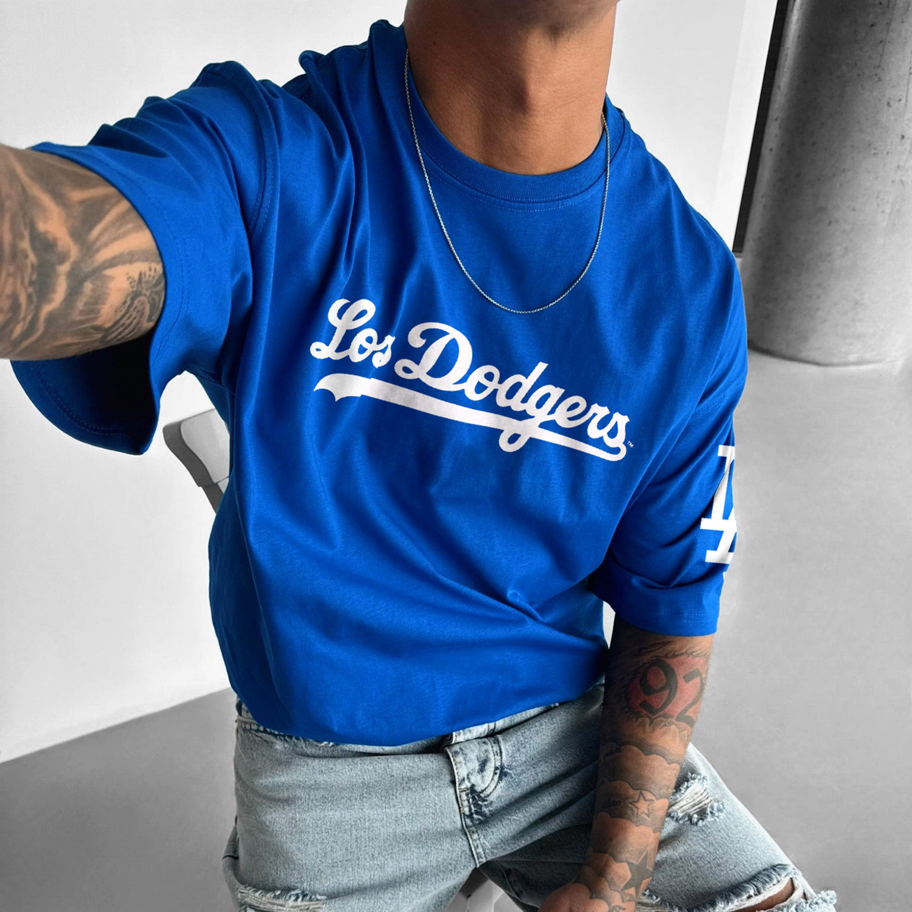 Unisex Street Casual Fashion Los Angeles Baseball Print T-Shirt