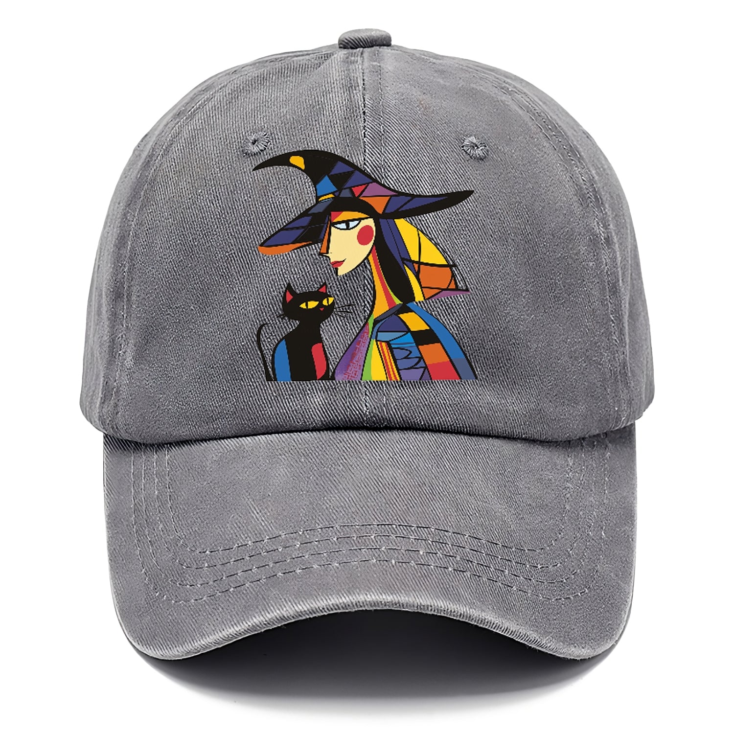 Stylized Witch With Cat Classic Cap