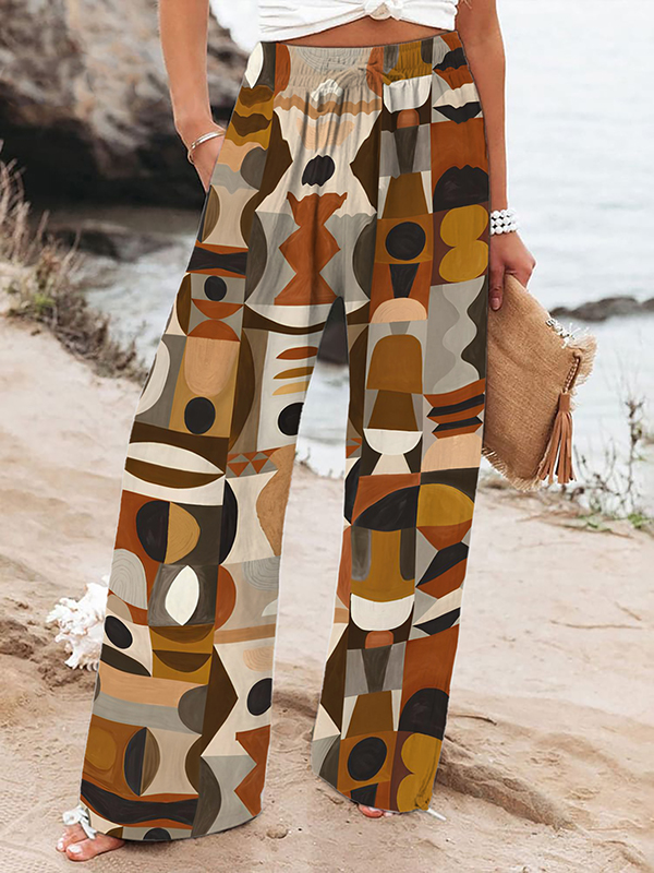 Women's African Ethnic Pattern Art Print Casual Pants