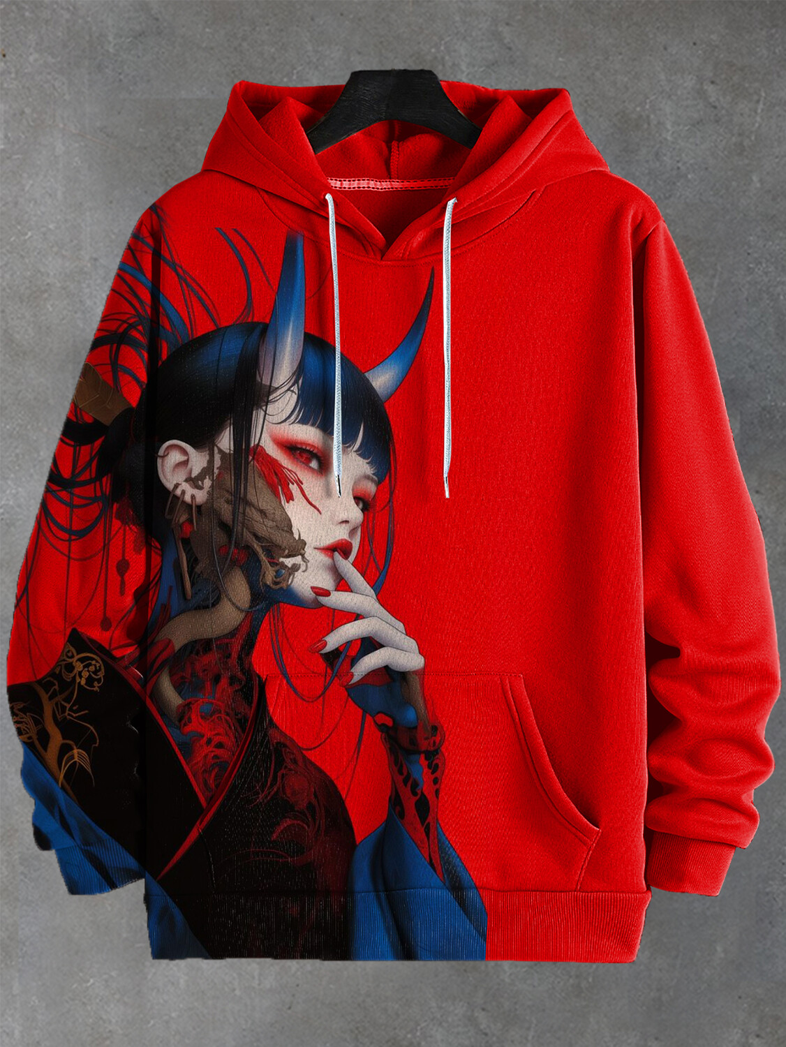 Men's Kimono Girl Japanese Art Print Casual Hoodie