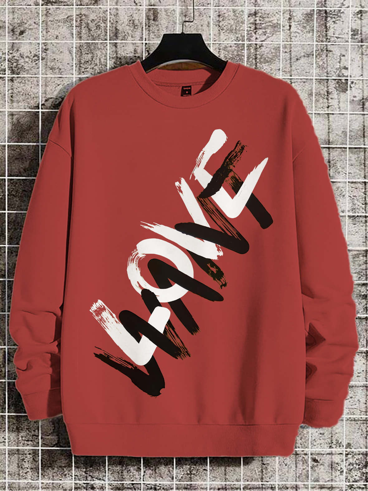 Men's Want Love Art Print Cotton Casual Sweatshirt
