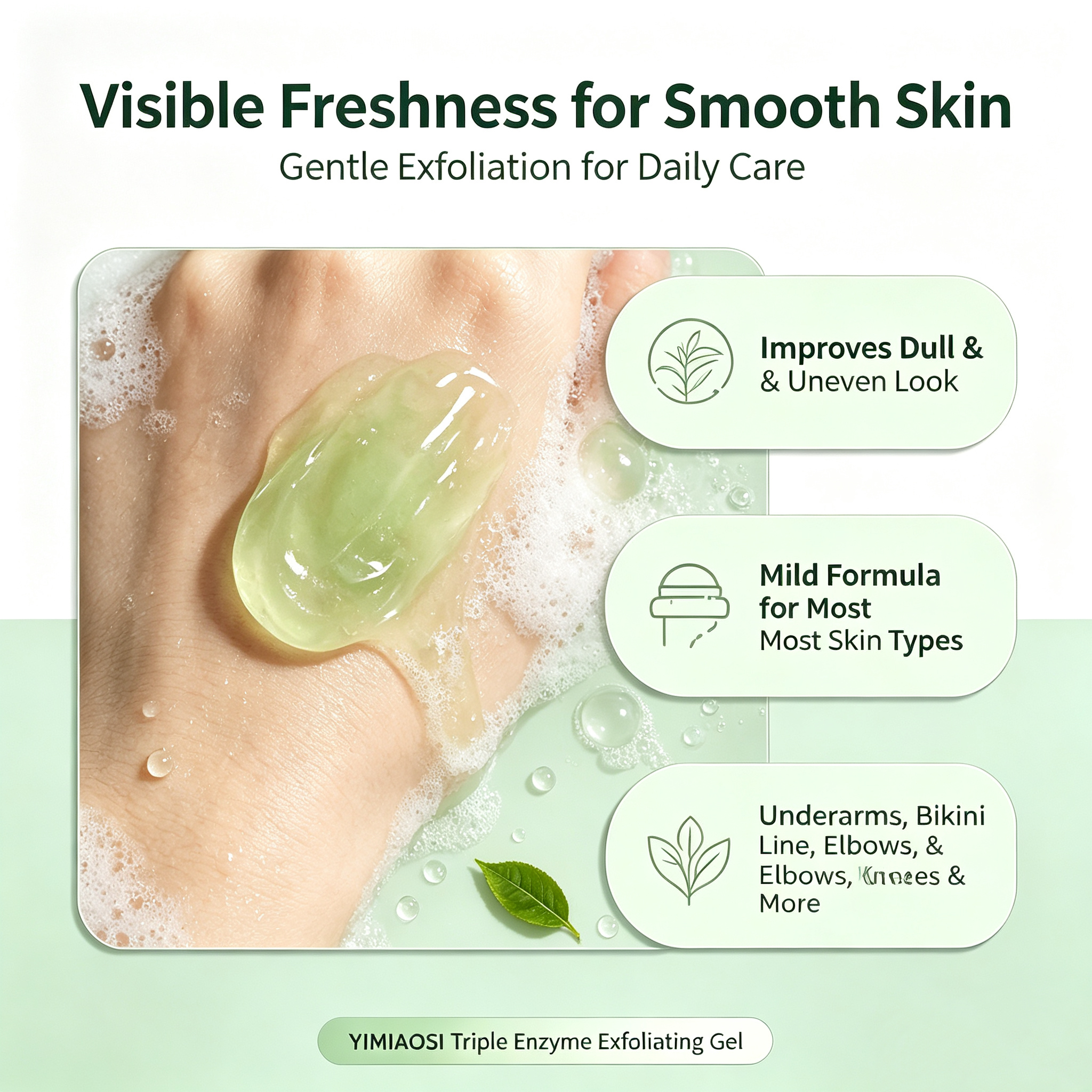 Green Tea Triple Enzyme Peeling Gel – Gently Removes Dead Skin Cells for Brighter, Smoother Skin