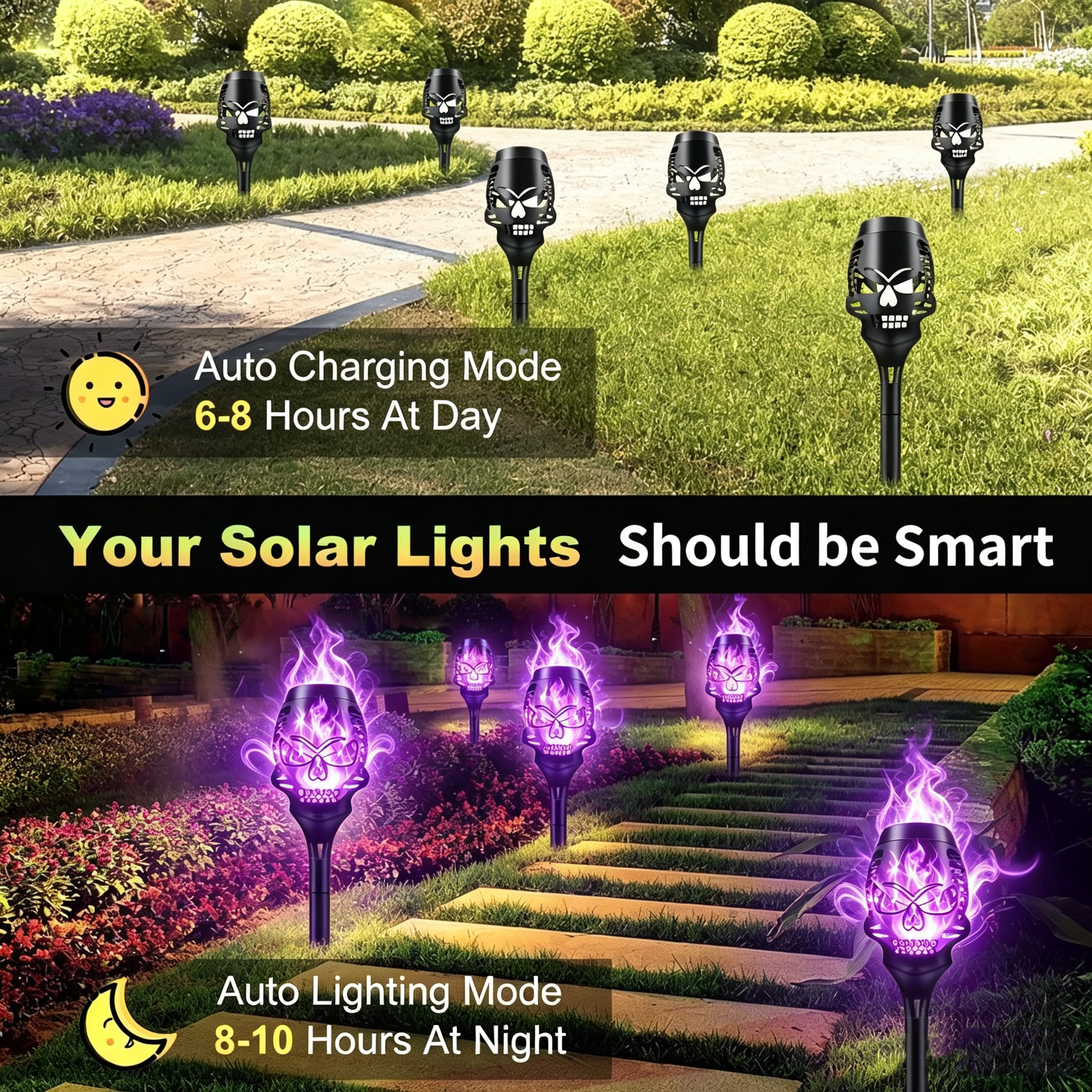 💀🔥Halloween Early Bird Special Sale 49% OFF🔥Halloween Solar Skull Flame Lights