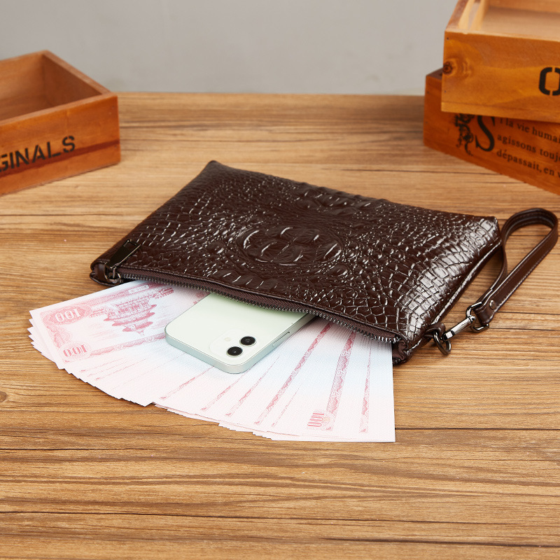 Handmade Authentic Crocodile Pattern Mississippi Clutch Purse