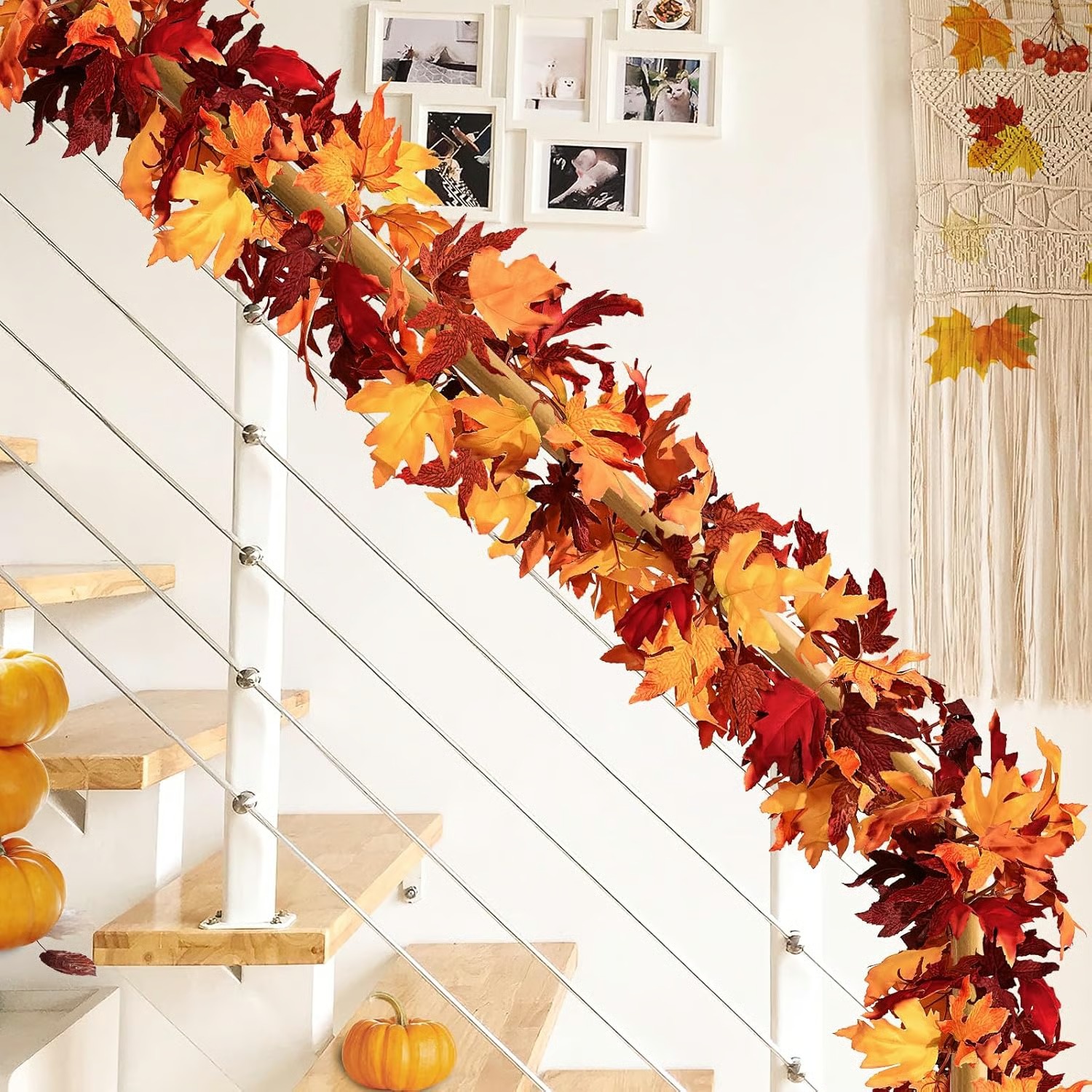 🍁Special Fall Sale 50% OFF-Fall Wreath with Pumpkin Maple Leaves🎃