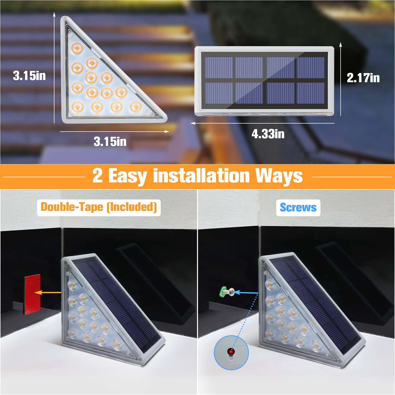 Solar Step Lights Outdoor Waterproof