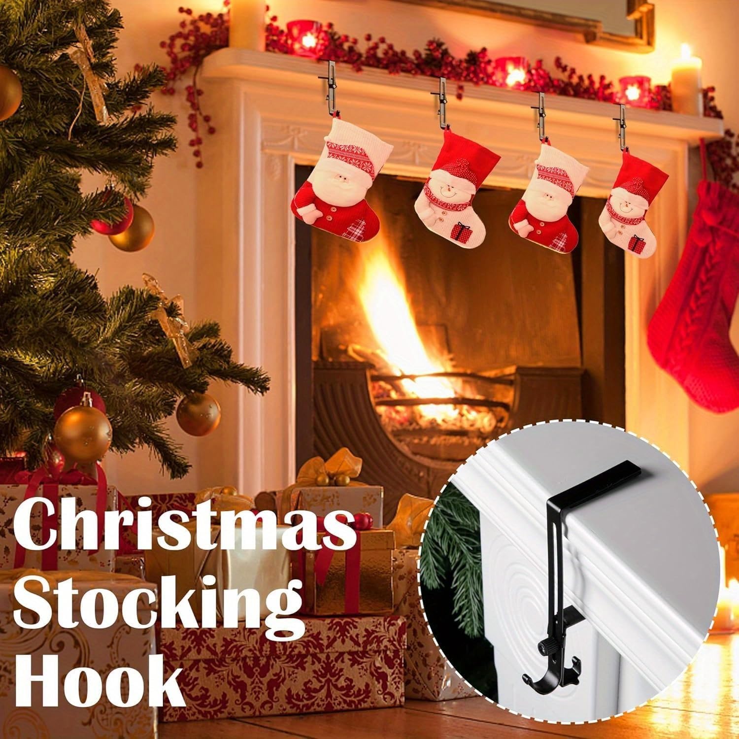 🎁Hot Sale 49% OFF - 2025 Christmas Fireplace Stocking and Garland Hanger
