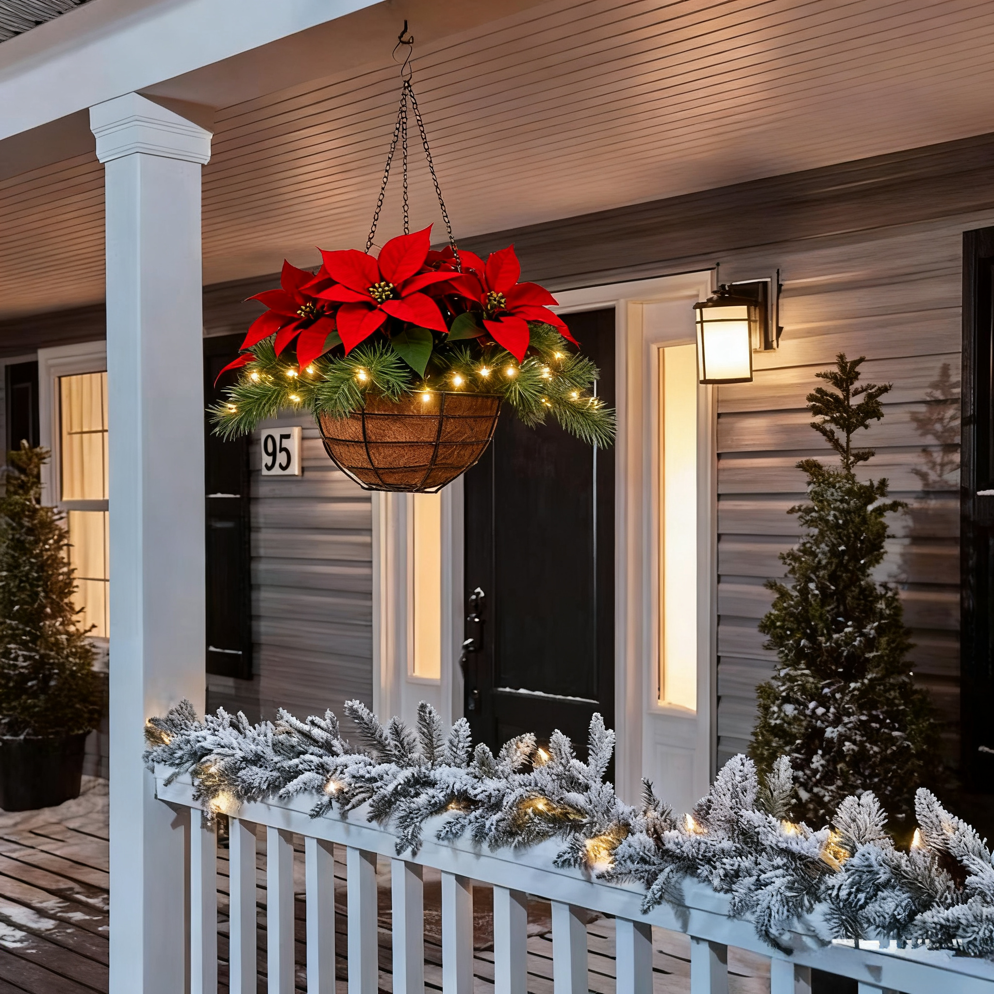 🎄2025 Super Value Set🏆🔥Artificial Christmas Flowers Hanging Poinsettias