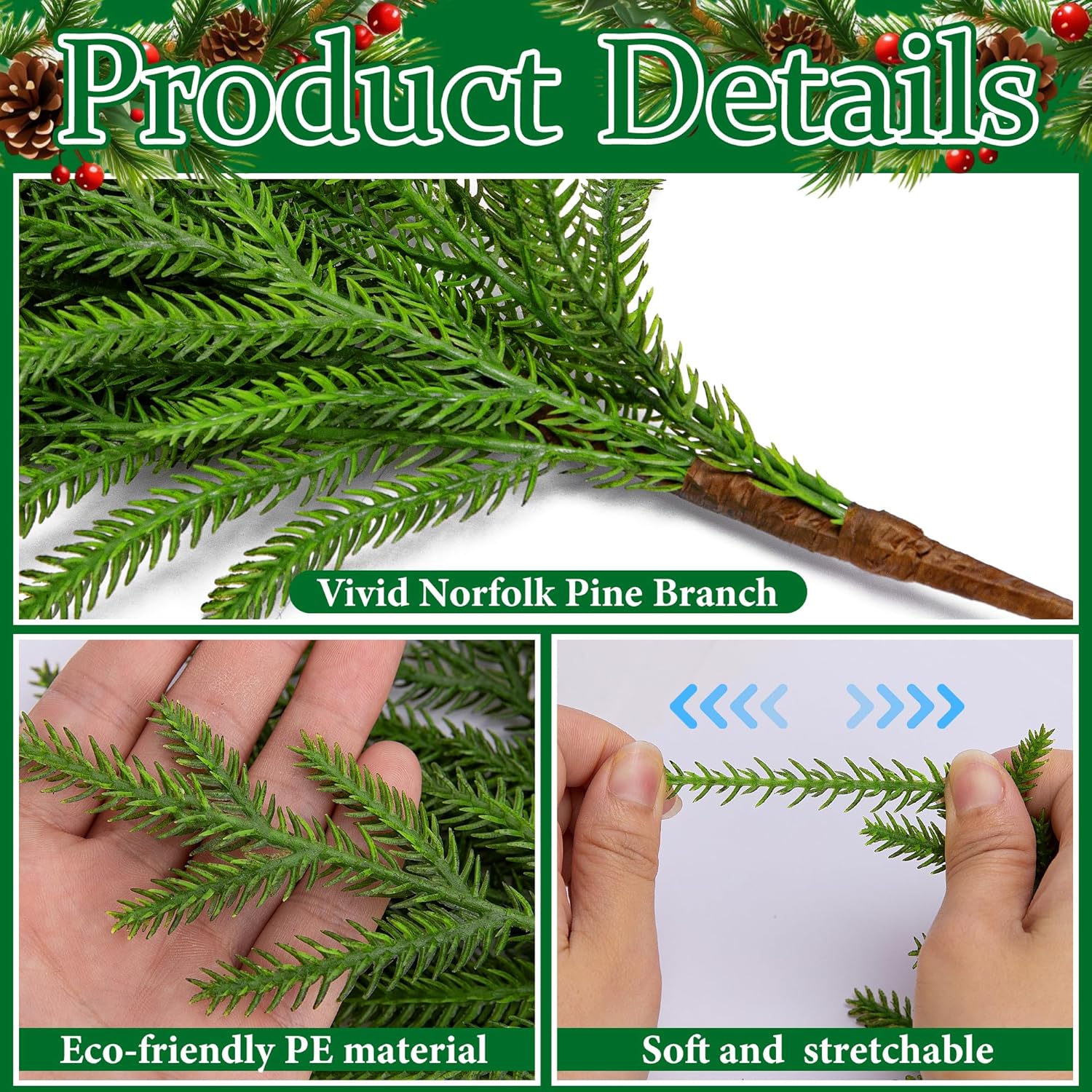 The Best Holiday Greenery - Realistic Norfolk Pine Stems