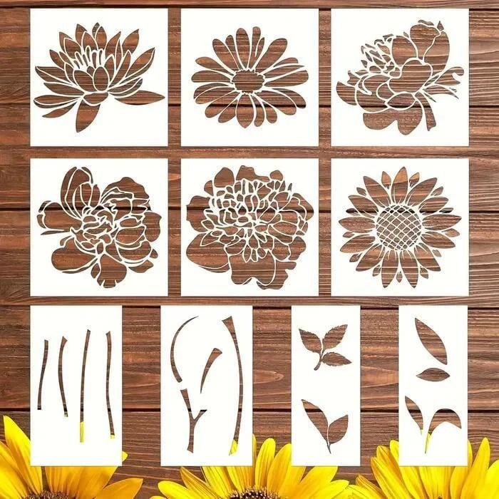 🏡Last Day 49% OFF -Garden Fence Large Flower Stencils🌻DIY Decoration