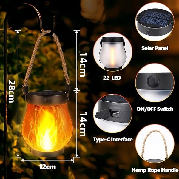 🔥 Last Day Promotion 50% OFF🔥Dancing flame Solar Lantern Outdoor Lights