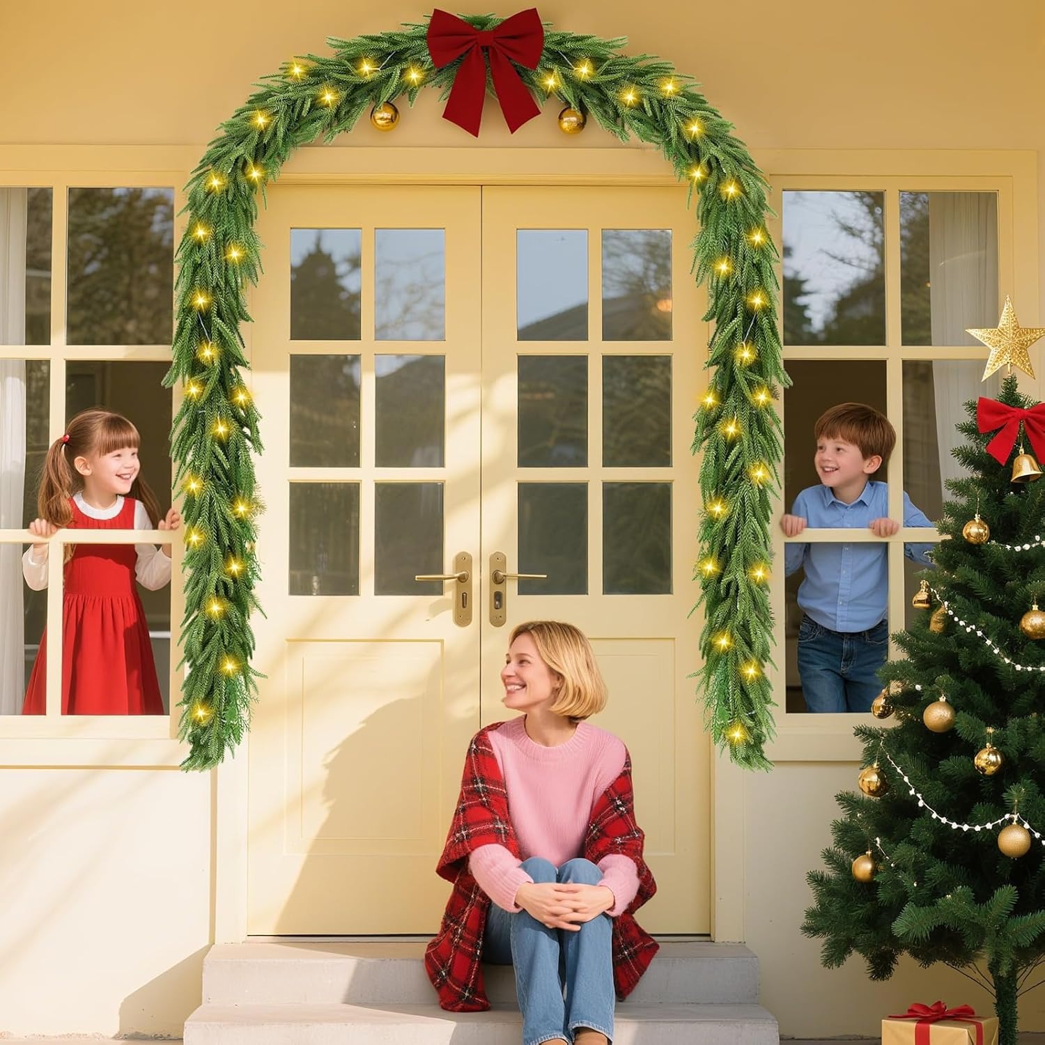 ✨Natural Christmas Greenery - Real Touch Norfolk Pine Garland