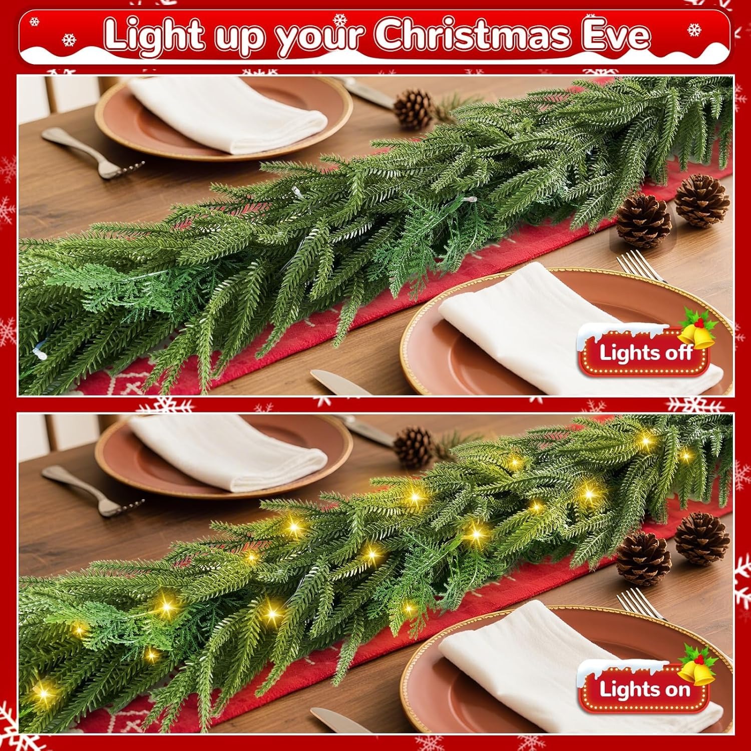 ✨Natural Christmas Greenery - Real Touch Norfolk Pine Garland