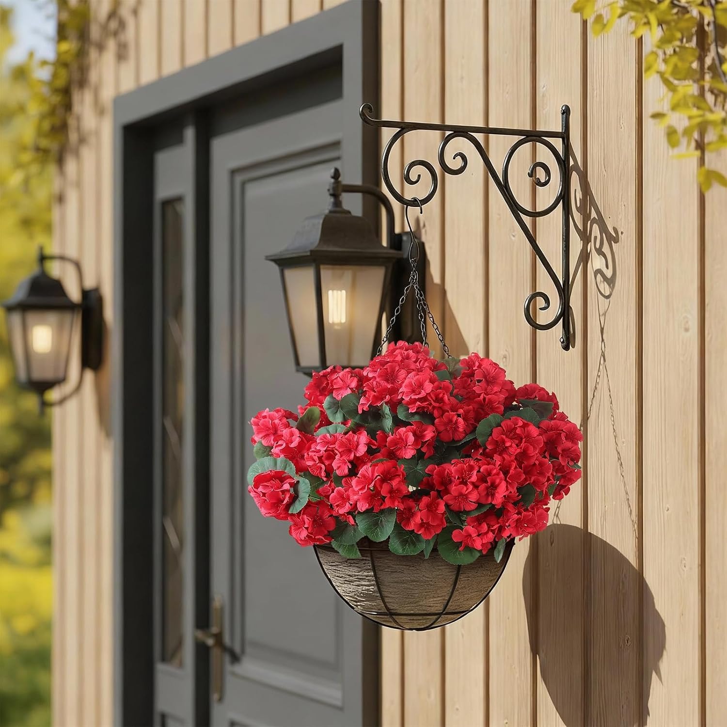 Artificial Geranium Flowers for Outdoors UV  Resistant Garden Plants Faux Flowers for Home Kitchen Table Centerpieces Decor