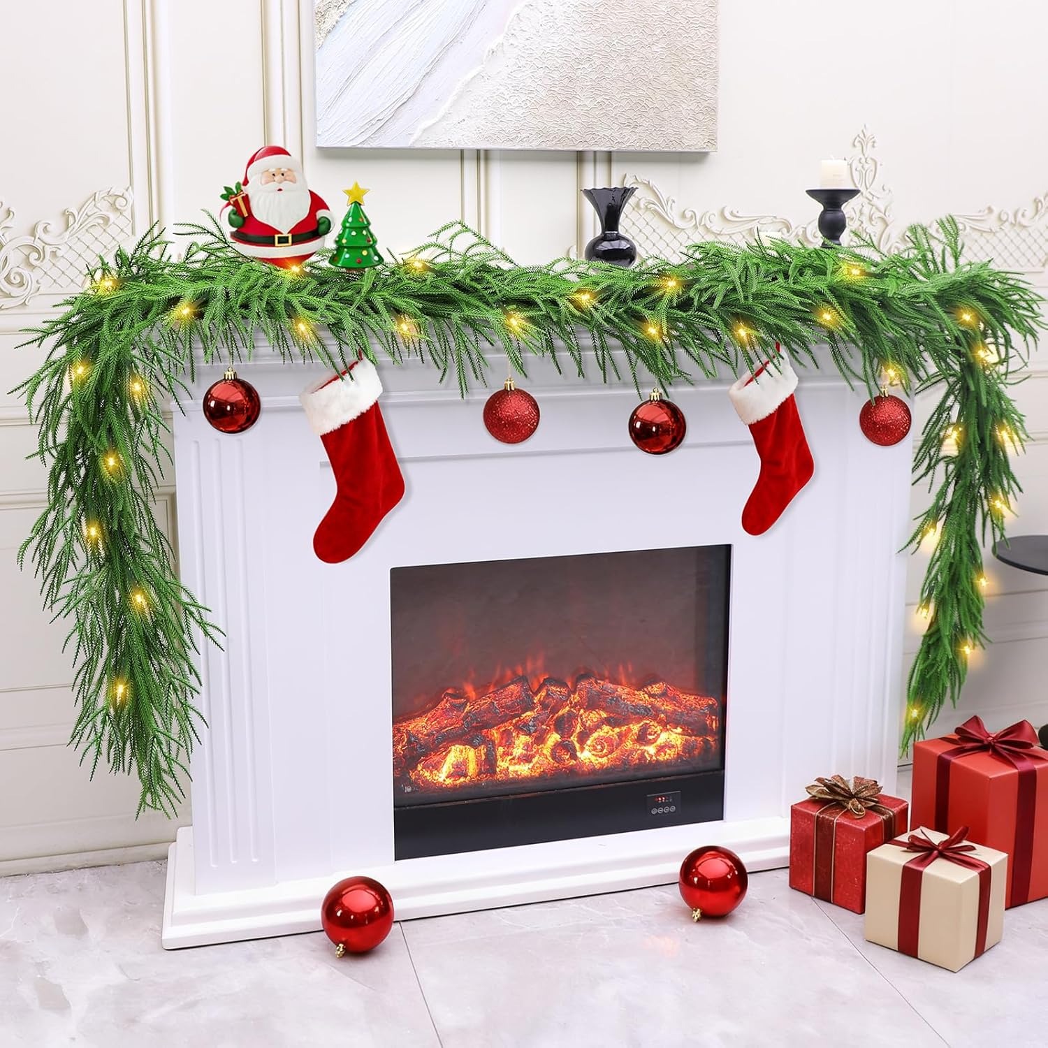 ✨Natural Christmas Greenery - Real Touch Norfolk Pine Garland