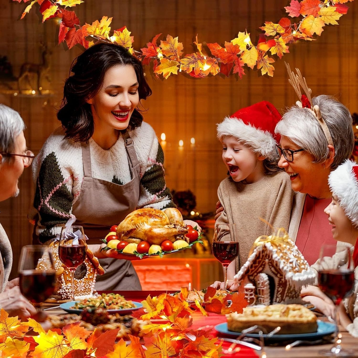 🍁Special Fall Sale 50% OFF-Fall Wreath with Pumpkin Maple Leaves🎃