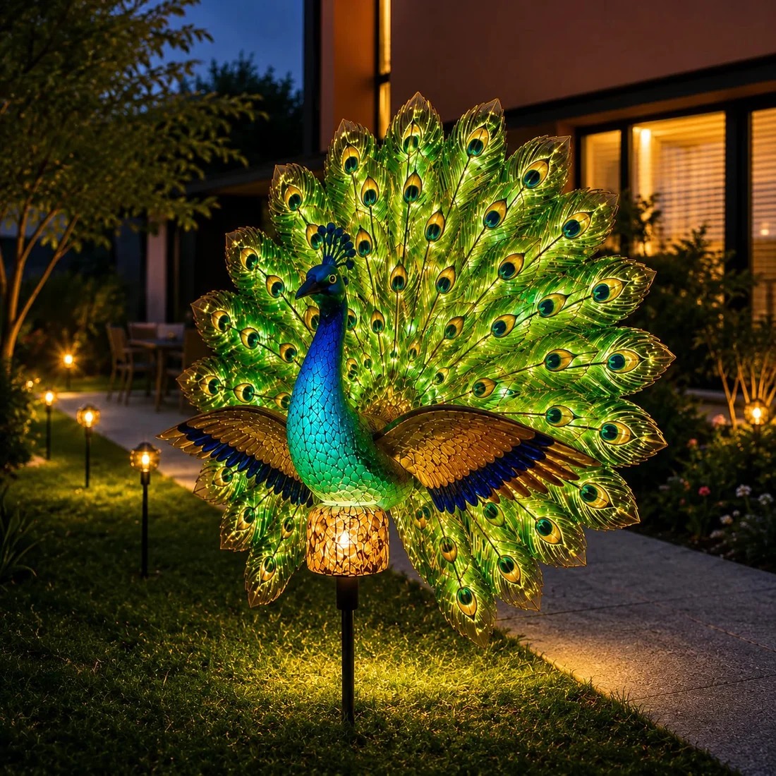 🦚Solar Peacock Garden Sculpture