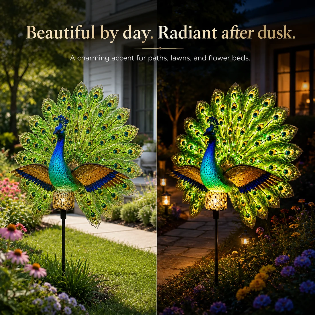 🦚Solar Peacock Garden Sculpture