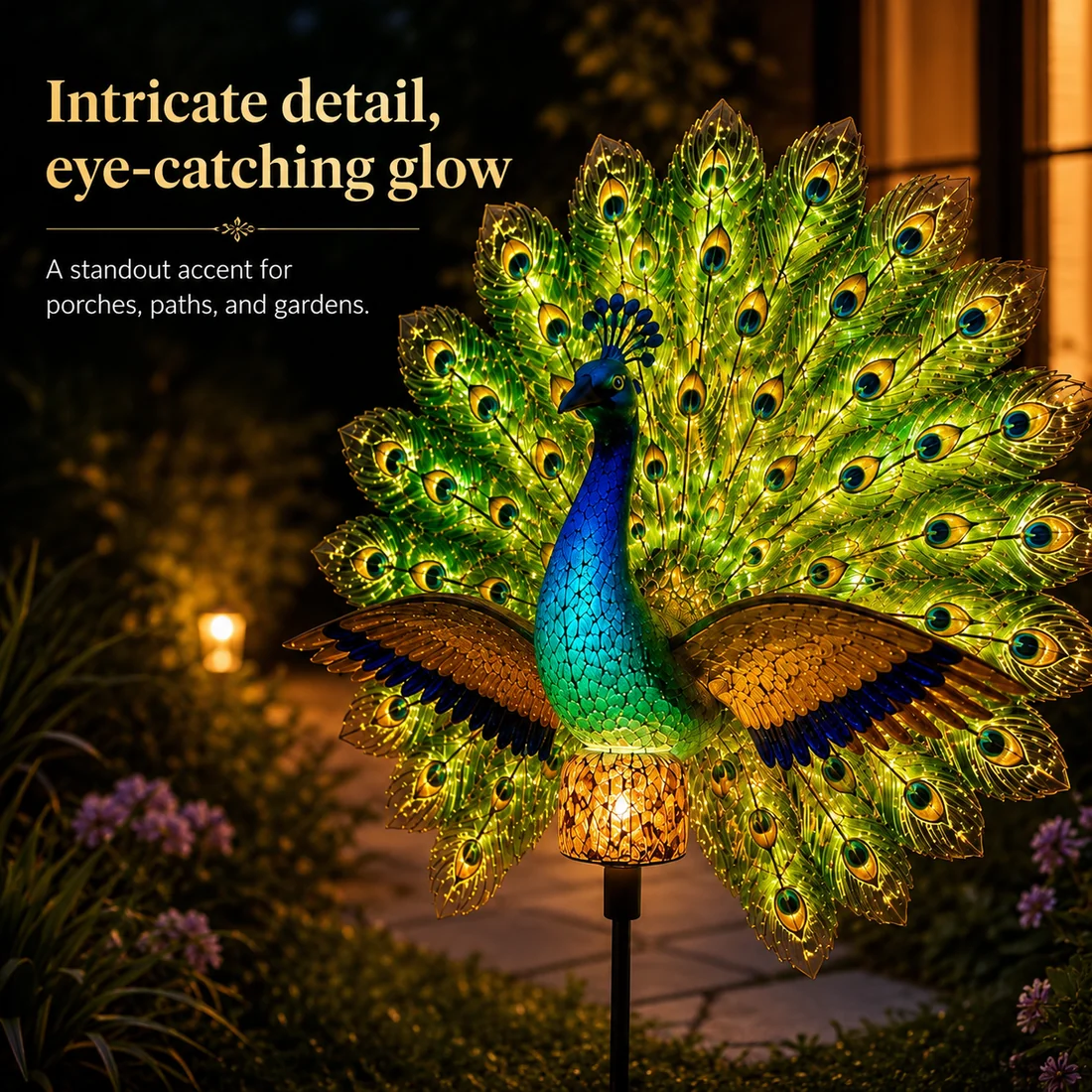 🦚Solar Peacock Garden Sculpture