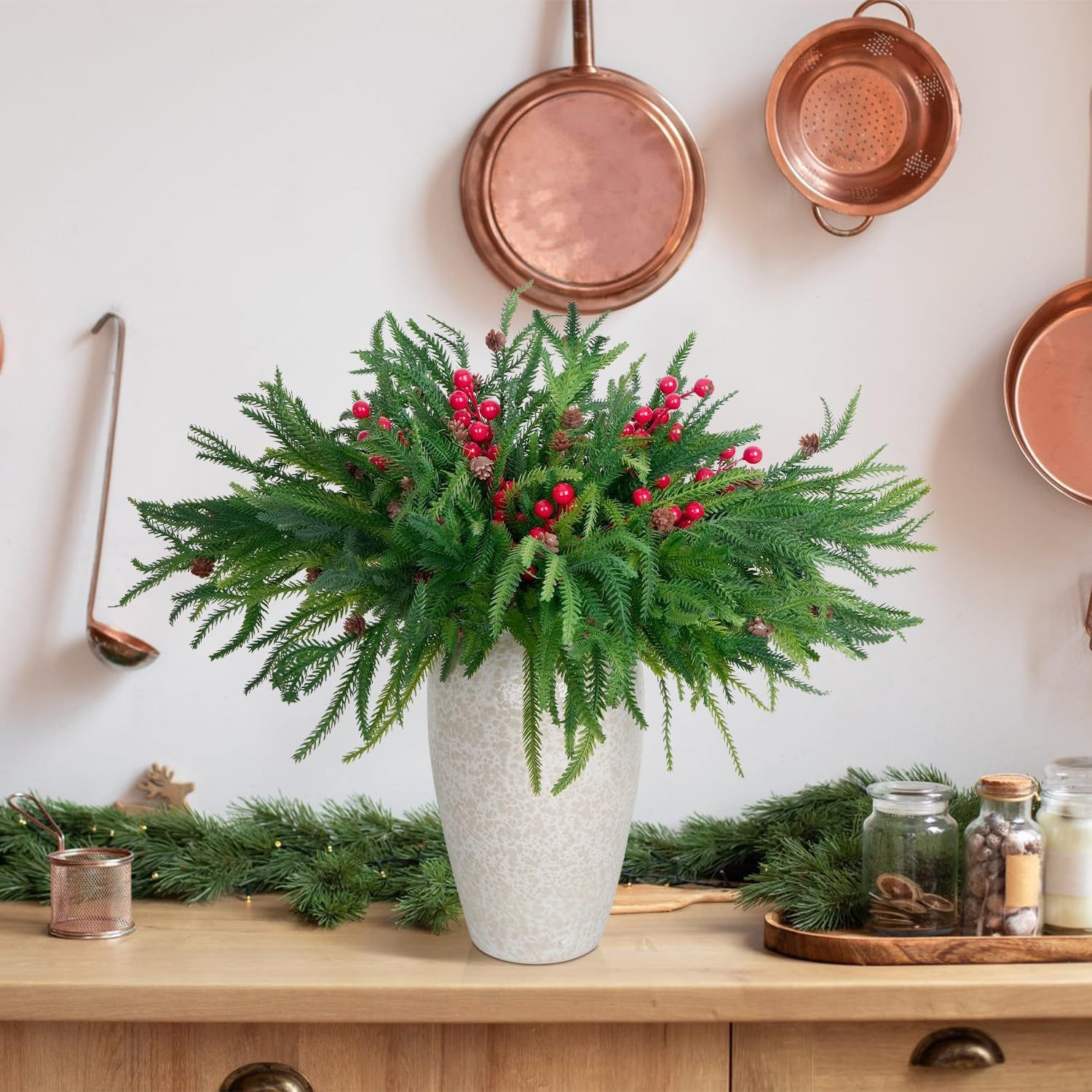 🔥The Best Holiday Greenery - Realistic Norfolk Pine Stems