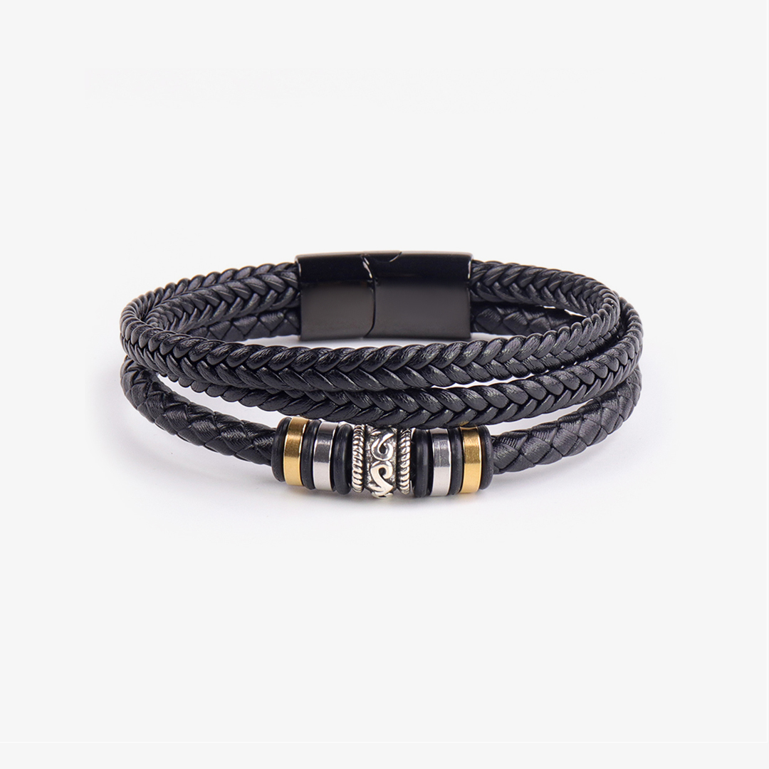 To My Bonus Son - I Will Always Love You Vegan Leather Bracelet Gift Set