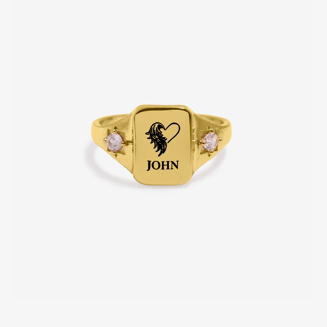 I’m a daughter to a dad with wings Name Personalized Ring